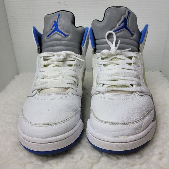 Nike Air Jordan Retro 5 Men's Size 12.5 White Hyper Royal Stealth DD0587 140 - Picture 2 of 12